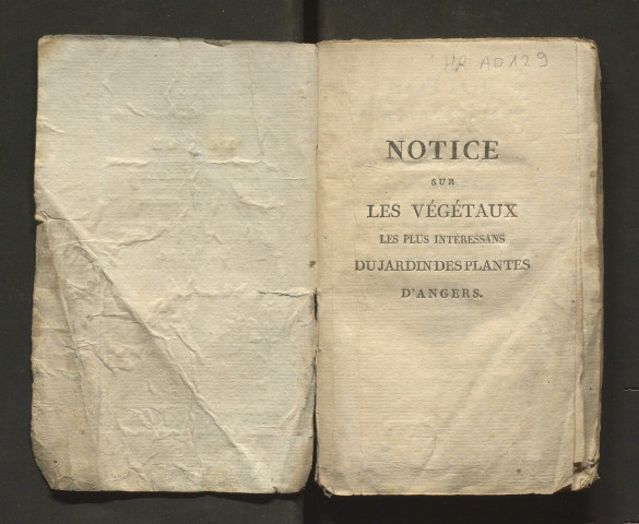 Notice sur les végétaux les plus intéressants du Jardin des plantes d'Angers, par Batard