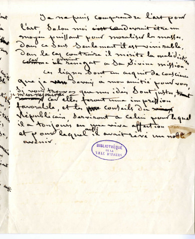 1 - Lettre à Hebert sur l'art du peintre et du sculpteur.