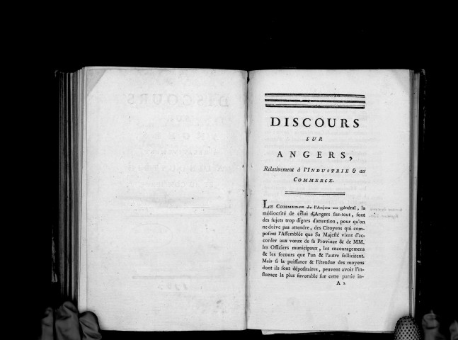 Discours sur Angers, relativement à l'industrie et au commerce