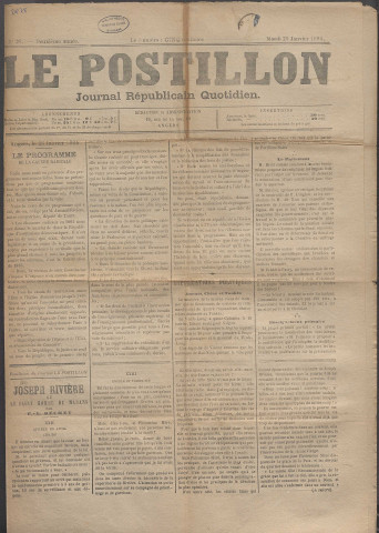 Le postillon. 29 janv. 1884 (2e année, n° 28)