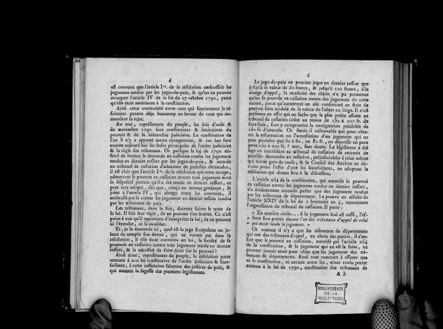 Opinion de J. Gautret, député par le département de Maine-et-Loire, sur la résolution du 13 vendémiaire, relative aux jugements en dernier ressort. Séance du Conseil des anciens, du 23 frimaire an VII