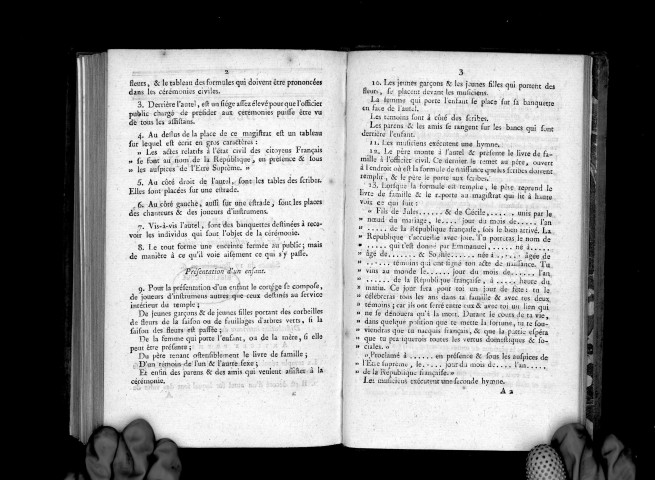 Règlement proposé par Leclerc à la suite du rapport sur les institutions civiles. Séance du 17 brumaire an VI