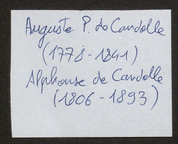 Candolle, Alphonse de