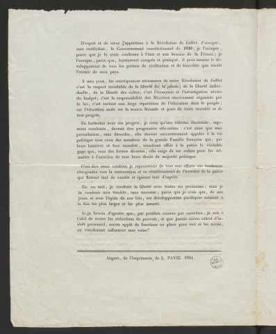 Proclamations électorales en vue d'élections législatives