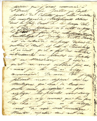 Correspondance d'Adolphe Delessert [avec M. Bernier et M. Gaudichaux]