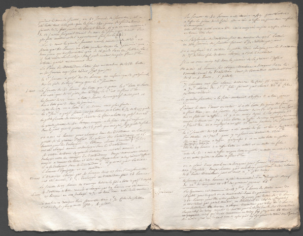 Pont d'Orléans (1751-1760), sur les dessins et devis de Hupeau ; détail estimatif de travaux. Pont de Saumur (1756-1757) ; fondations