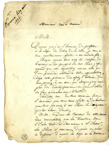 Discours de Jean-Michel Mercier, de Versailles, peintre d'histoire, aux distributions des prix de l'Ecole de dessin d'Angers dont il était directeur