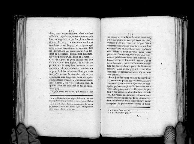 A frère Hugues Pelletier, invaseur épiscopal d'Angers, un curé catholique du même diocèse, au sujet de la lettre pastorale de cet intrus, en date du 20 septembre 1791