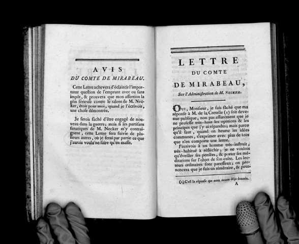 Lettre du comte de Mirabeau sur l'administration de M. Necker, 1787