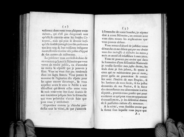 Projet de réponse à un mémoire répandu sous le titre de Mémoire des princes. 21 décembre 1788