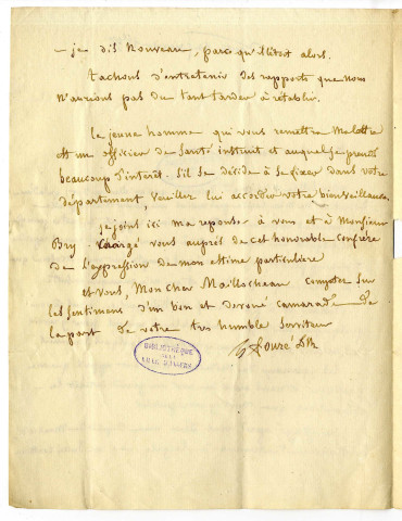 Correspondance du Docteur Fouré [au Dr Maillocheau]