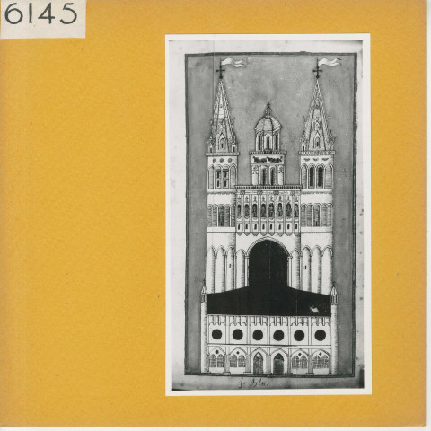 Angers : Cathédrale d'Angers dessinée par Ballain (1716)