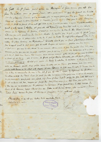 Correspondance du docteur Bailly [au Dr Lallemand]