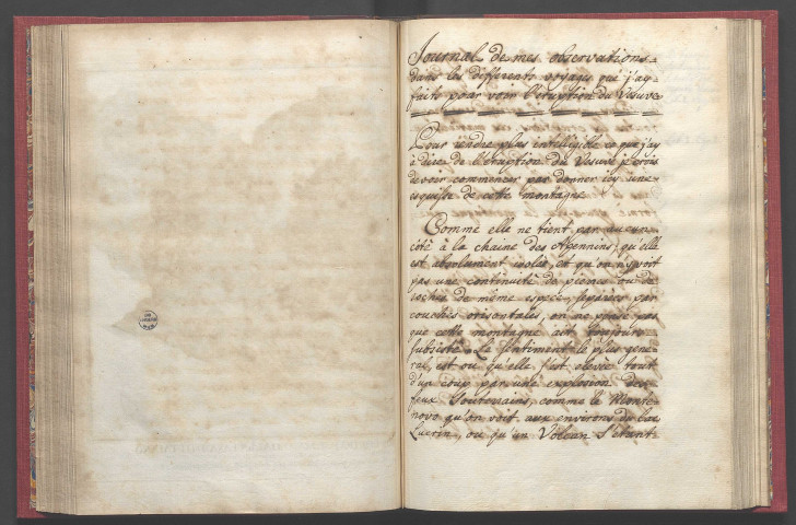 Journal de mes observations dans les differents voyages que j'ay faits pour voir l'éruption du Vesuve