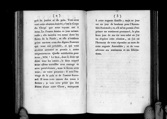 Réponse de M. Bailly, président de l'Assemblée nationale, à l'ordre du clergé, le 22 juin 1789