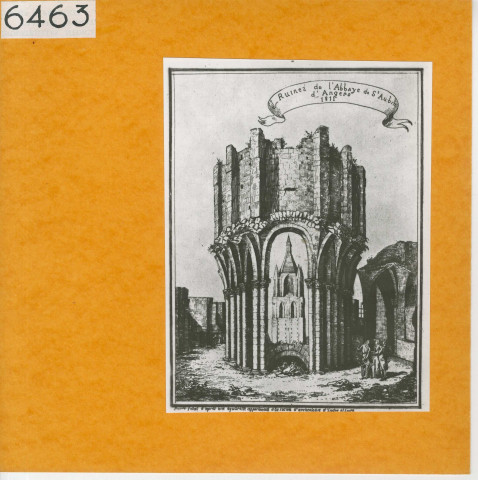 Angers : Abbaye Saint-Aubin (Atlas Célestin Port, planche 5, gravure)