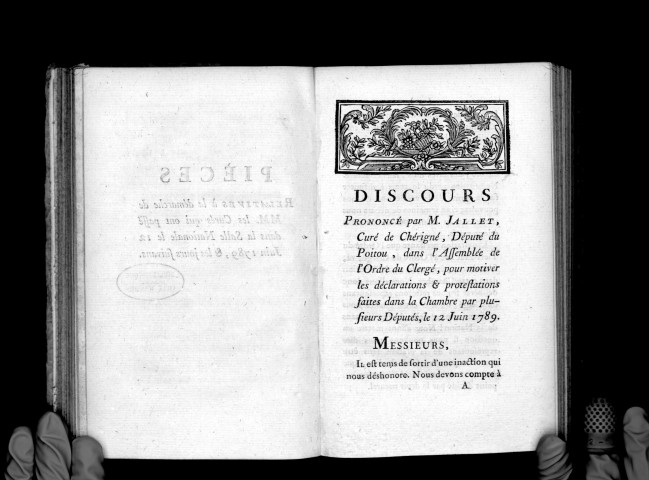 Pièces relatives à la démarche de MM. les curés qui ont passé dans la salle nationale le 12 juin 1789