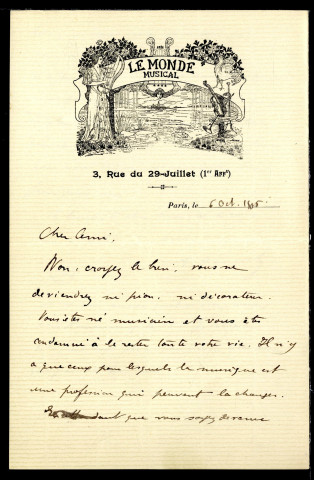 Lettres d'Auguste Mangeot à Jean Huré
