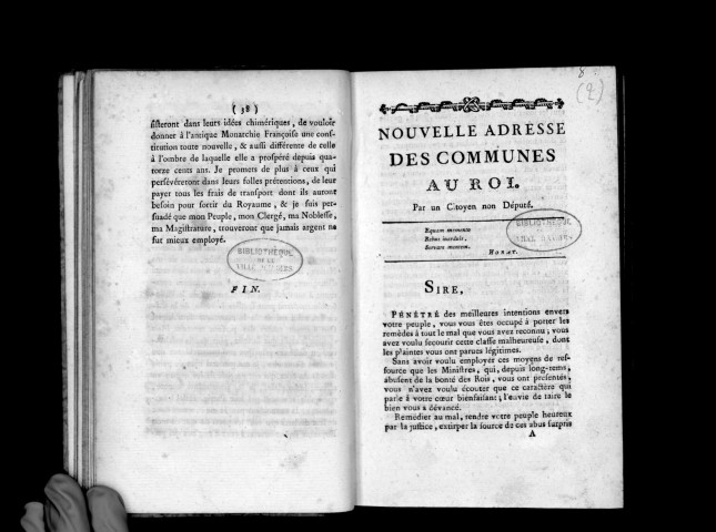 Nouvelle adresse des communes au roi, par un citoyen non député