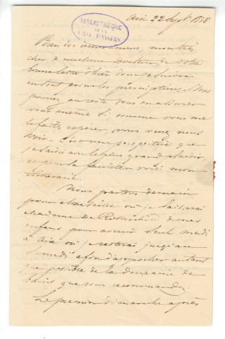 Correspondance du baron James de Rotschild adressée au docteur Lallemand