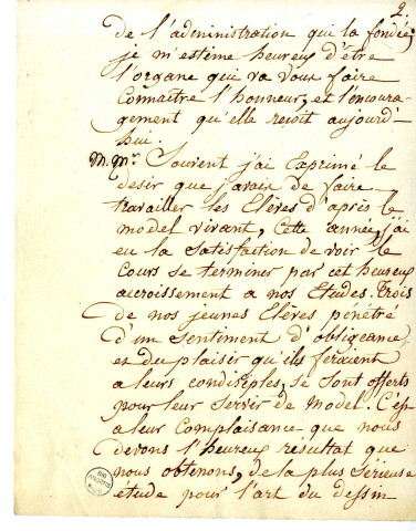 Discours de Jean-Michel Mercier, de Versailles, peintre d'histoire, aux distributions des prix de l'Ecole de dessin d'Angers dont il était directeur