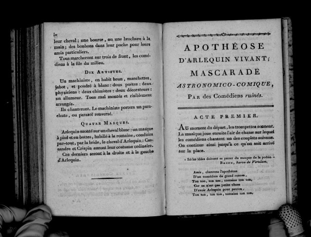 Apothéose d'Arlequin vivant. Mascarade astronomico-comique par des comédiens ruinés, (par Joachim Proust)