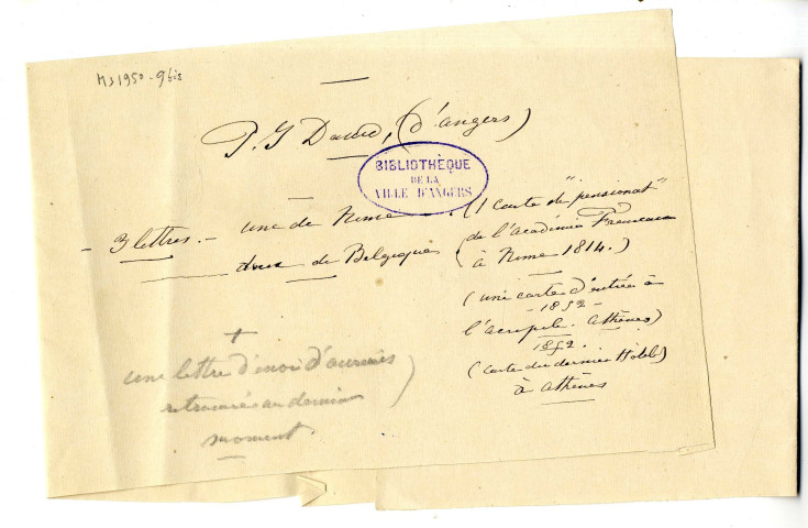 9 bis - 2 lettres à sa famille et 3 cartes