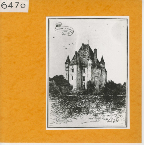 Longué : Château d'Avoir (Atlas Célestin Port, planche 12, gravure)