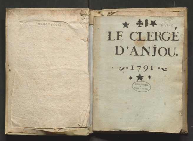 Liste alphabétique des membres du clergé d'Anjou en 1791, des communautés religieuses et des collégiales du diocèse