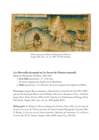 Les Merveilles du monde ou Les secrets de l'histoire naturelle, et autres acquisitions récentes du temps du roi René