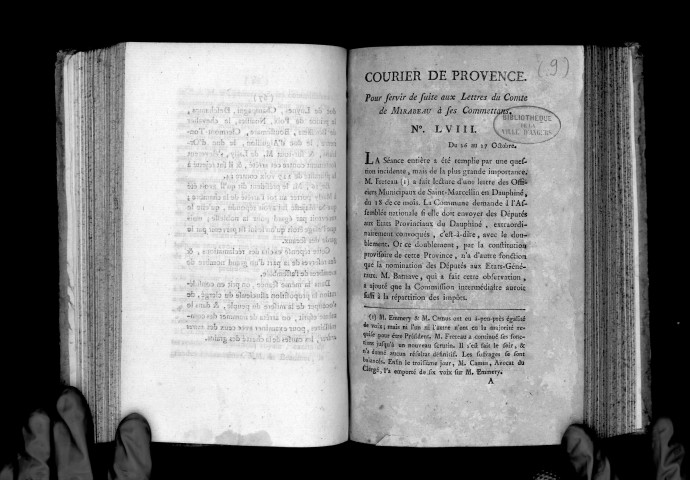 Courrier de Provence pour servir de suite aux "Lettres du comte de Mirabeau à ses commettants". N. 58, du 26 au 27 octobre