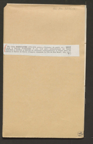 Correspondance passive de Pierre-Jean David d'Angers provenant de la collection d'André Bruel. Dossier 8, Lettres autographes de Gillot Saint-Evre à David d'Angers