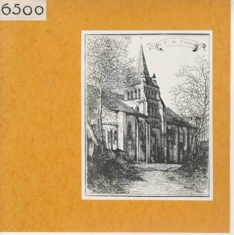 Cunault : Priorale Notre-Dame (Atlas Célestin Port, planche 42, gravure)