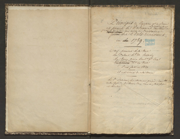 "Principes de législation pour la France et projet de doléances et de réformes, fait pour être présenté au roi lors de la convocation des États généraux en 1789"