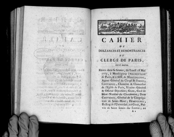 Cahier de doléances et remontrances du clergé de Paris