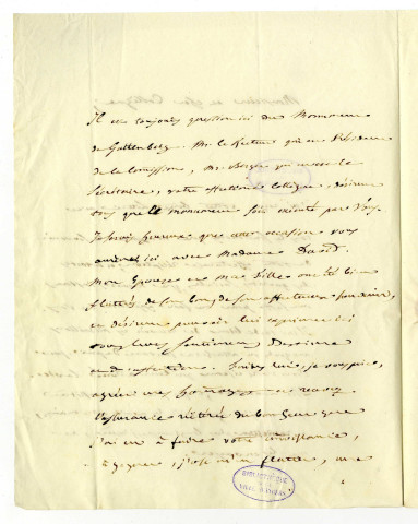 Correspondance de G. Duvernoy avec Pierre-Jean David d'Angers