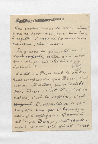 Que savons-nous de nous-mêmes ?...