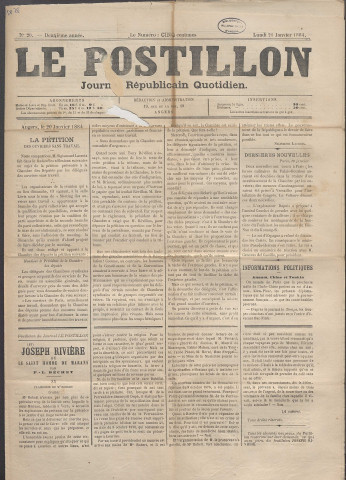Le postillon. 21 janv. 1884 (2e année, n° 20)
