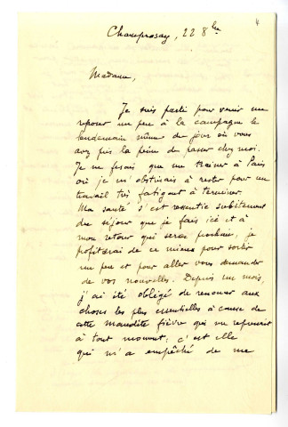 Lettre d'Eugène Delacroix à George Sand