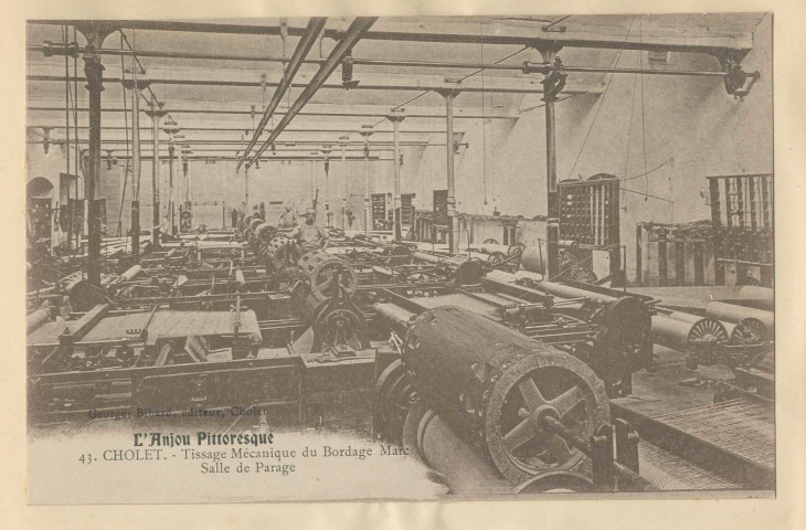 L'Anjou Pittoresque. 43. Cholet. Tissage mécanique du Bordage Marc. Salle de Parage