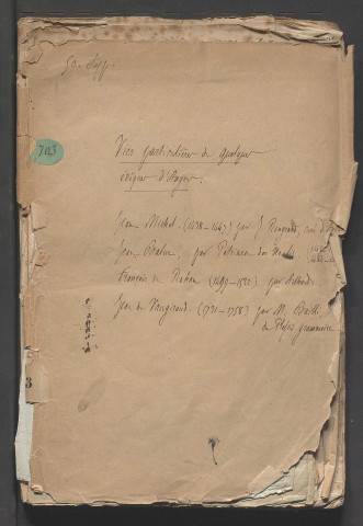 Vies de plusieurs évêques d'Angers