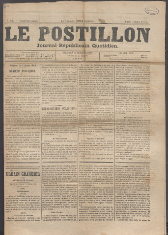 Le postillon. 4 mars 1884 (2e année, n° 62)