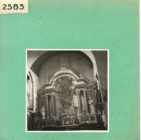 Angers : Retable du Songe de saint Joseph (début du XVIIIe s.) dans la chapelle des Ursulines