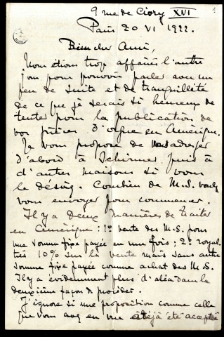 Lettres de Joseph Bonnet à Jean Huré