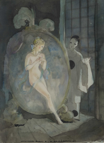 [Psyché descendant du miroir à la rencontre de Pierrot]