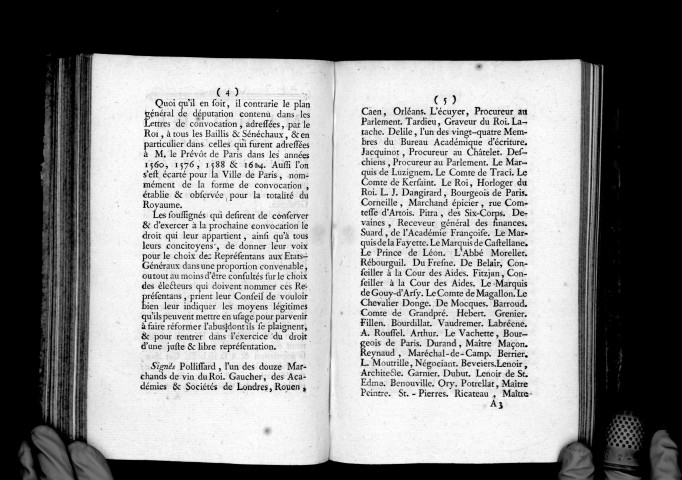 Mémoire et consultation sur la question : Quels sont les moyens à employer par les habitants de Paris pour obtenir de nommer eux-mêmes leurs représentants aux prochains Etats-Généraux