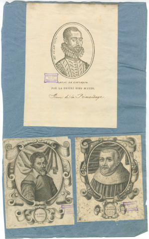 Portraits, vues, gravures, plans, cartes