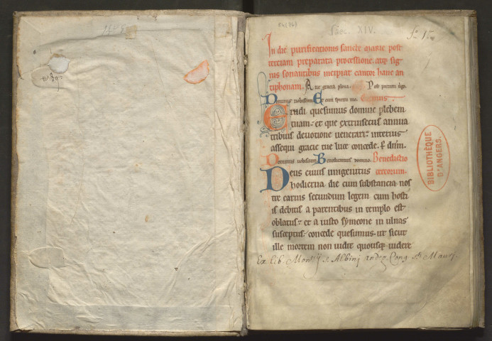 Rituel à l'usage de l'abbaye de Saint-Aubin. Litanies angevines