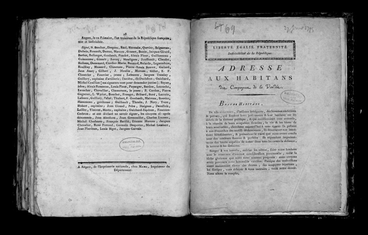 Adresse aux habitants des campagnes de la Vendée