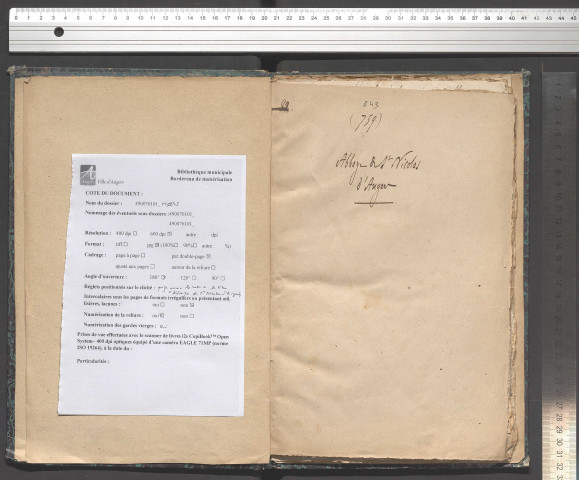 Recueil concernant l'abbaye de Saint-Nicolas d'Angers